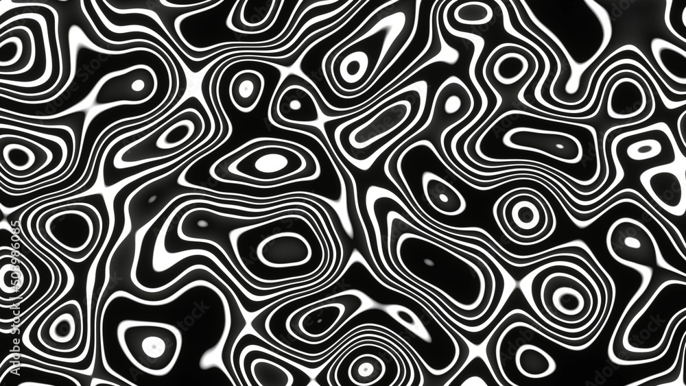Dizzy Pattern Black and White Contour Lines
