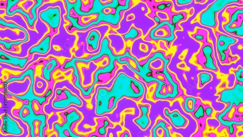 Psychedelic Pattern Neon Colored Ink Stain Pattern Art