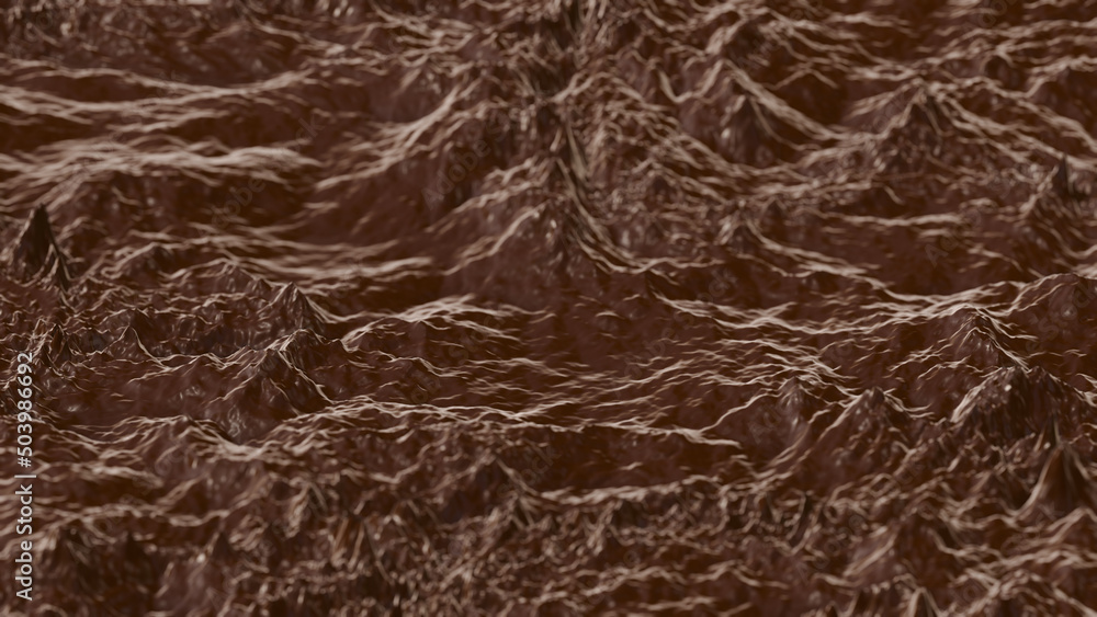 Fototapeta premium Choppy Brown Liquid Waves Background