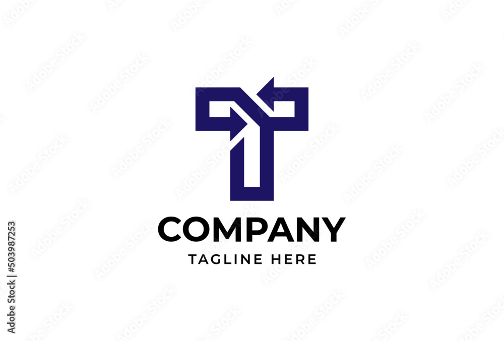 initial T logo , letter T with arrow combination, usable for logistic, finance and company logos, vector illustration initial T logo , letter T with arrow combination, usable for logistic, finance and company logos, vector illustration