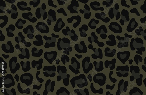 Leopard pattern vector print military background disguise, seamless texture.