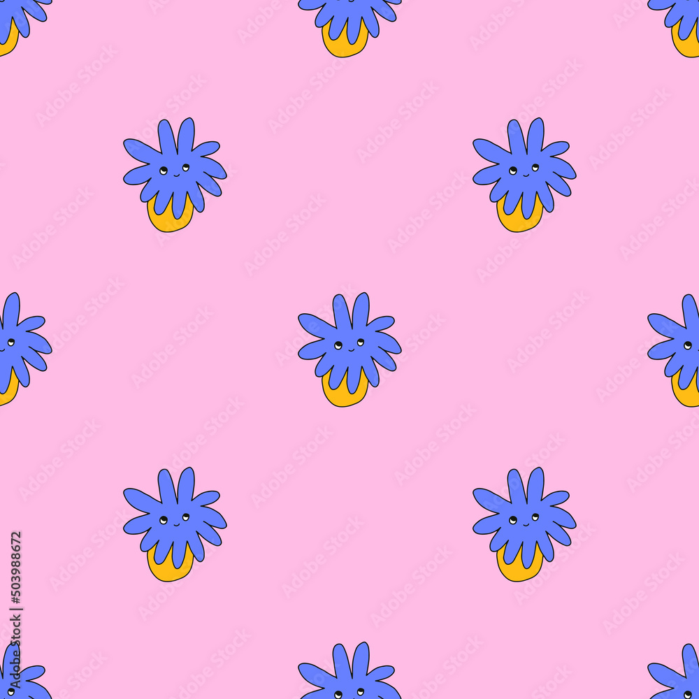1970 good vibes and 1970 daisy flower.vector psychedelic art - seamless pattern with hippie flowers.Funky and groovy floral ornament.Vibrant square textile with flowers dudes characters. 1970 good vibes and 1970 daisy flower.vector psychedelic art - seamless pattern with hippie flowers.Funky and groovy floral ornament.Vibrant square textile with flowers dudes characters.