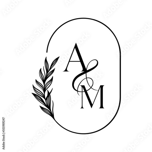 ma, am, Elegant Wedding Monogram, Wedding Logo Design, Save The Date Logo