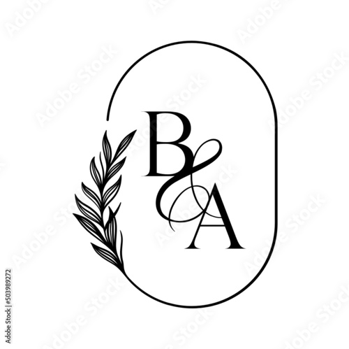 ab, ba, Elegant Wedding Monogram, Wedding Logo Design, Save The Date Logo