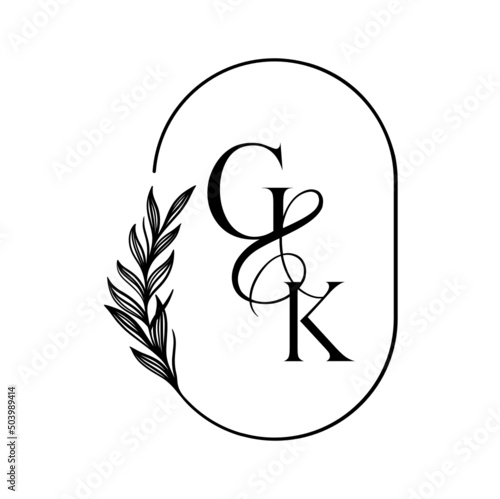 kg, gk, Elegant Wedding Monogram, Wedding Logo Design, Save The Date Logo