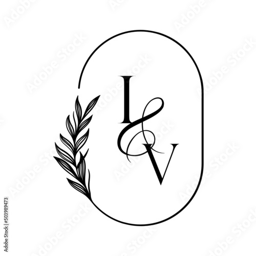 vi, iv, Elegant Wedding Monogram, Wedding Logo Design, Save The Date Logo