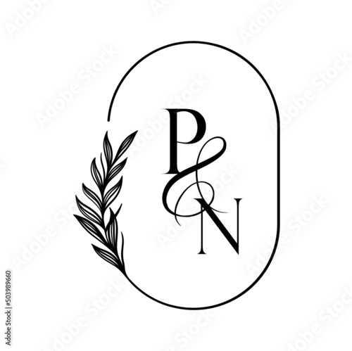 np, pv, Elegant Wedding Monogram, Wedding Logo Design, Save The Date Logo