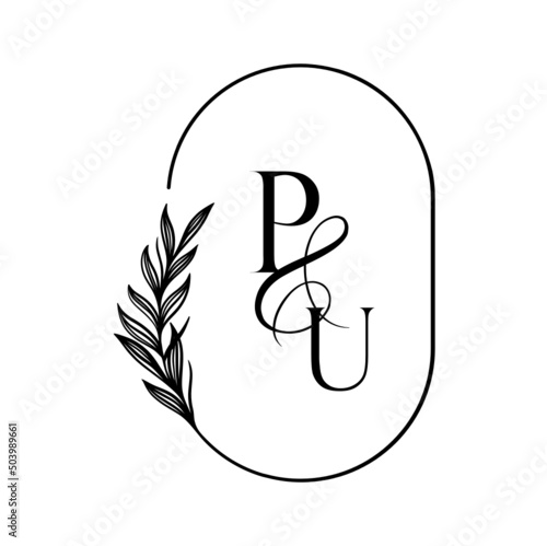 up, pu, Elegant Wedding Monogram, Wedding Logo Design, Save The Date Logo