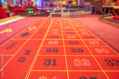 Canvas Print Table de roulette dans un casino.