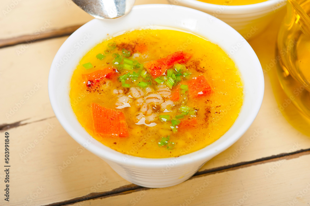 Syrian barley broth soup Aleppo style Syrian barley broth soup Aleppo style