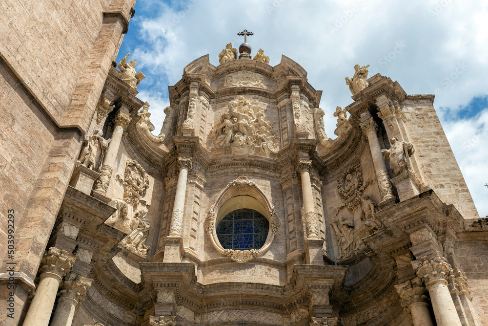 The baroque door of the Irons in Valencia