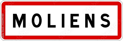 Panneau entrée ville agglomération Moliens / Town entrance sign Moliens
