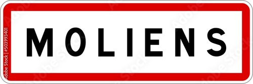 Free Download Panneau entrée ville agglomération Moliens / Town entrance sign Moliens - GFXLoad