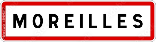 Panneau entrée ville agglomération Moreilles / Town entrance sign Moreilles
