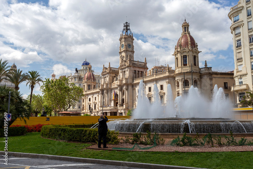 Plaza del Ayuntamiento city aquare in Valencia photo