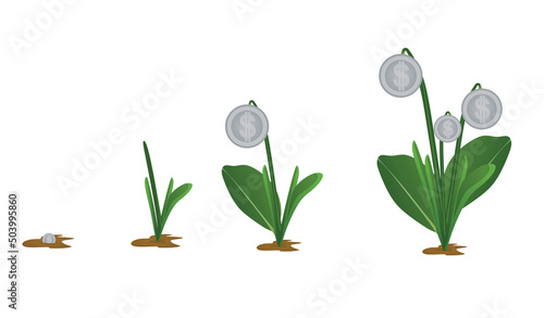 Invest growth concept. vector illustration