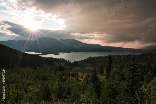 Konstfotografi Stormy Weather at Dillon Reservoir in Silverthorne, Colorado