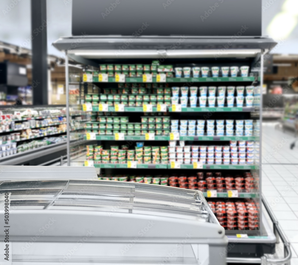 empty supermarket,frozen food from a supermarket freezer. empty supermarket,frozen food from a supermarket freezer.