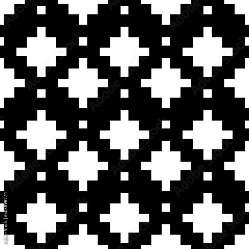 Cross shapes seamless pattern. Ethnic ornament. Folk background. Geometric wallpaper. Inca crosses image. Tribal motif. Ancient mosaic. Digital paper, web design, textile print, abstract. Vector art.