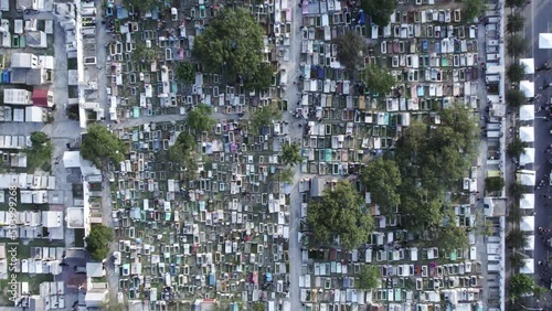 Public cemetery in Monterrey, Mexico during traditional deaths day
