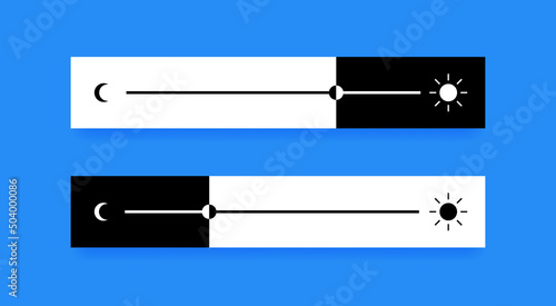 Brightness slider level control. Contrast and brightness adjustment. Design concept for mobile app, web page. Vector illustration