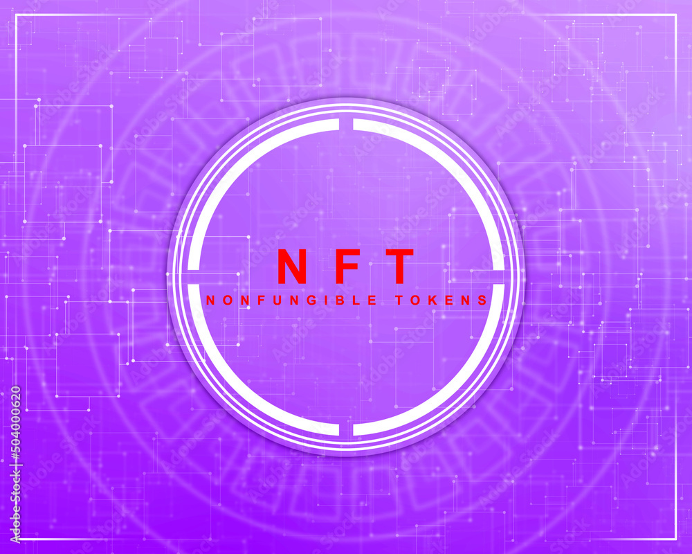 Naklejka premium 2d illustration NFT non fungible token 