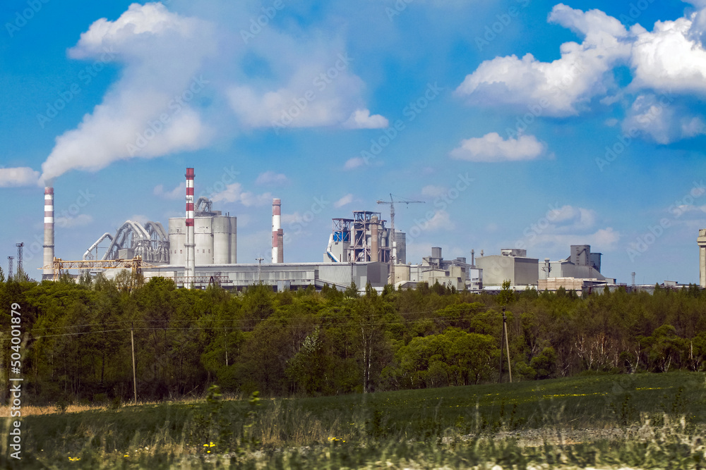 panoramic photo view of the cement plant