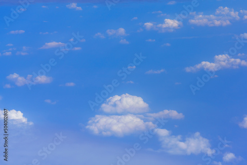 Nature view of blue sky with fluffy white cloud using for wallpaper page  background or wallpaper