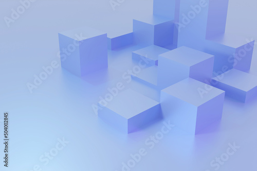 abstract blue cubes