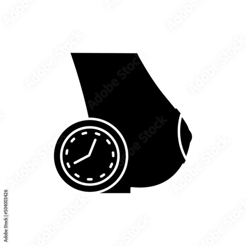 Timed breastfeeding color line icon. Human diseases.