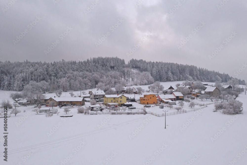 Kleštěnice village in winter