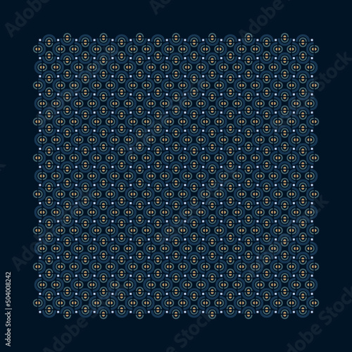 Square scarf design classic blue background. Out off sesons universal fashion accessory. High resolution image, digital illustration. Modern scarves fabric design textile swatch all over print block. photo