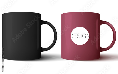 Vector mug in mesh gradient style. Editable illustration