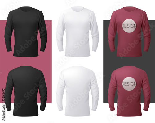 Vector long sleeve shirt in mesh gradient style