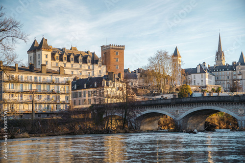 Castle of Pau and the Gave de Pau in the foreground / France photo