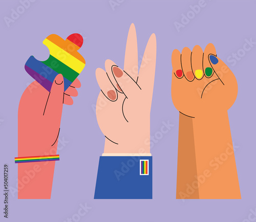 three diversity and inclusion icons