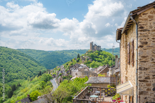 Najac Castle and its medieval village in Aveyron / France photo