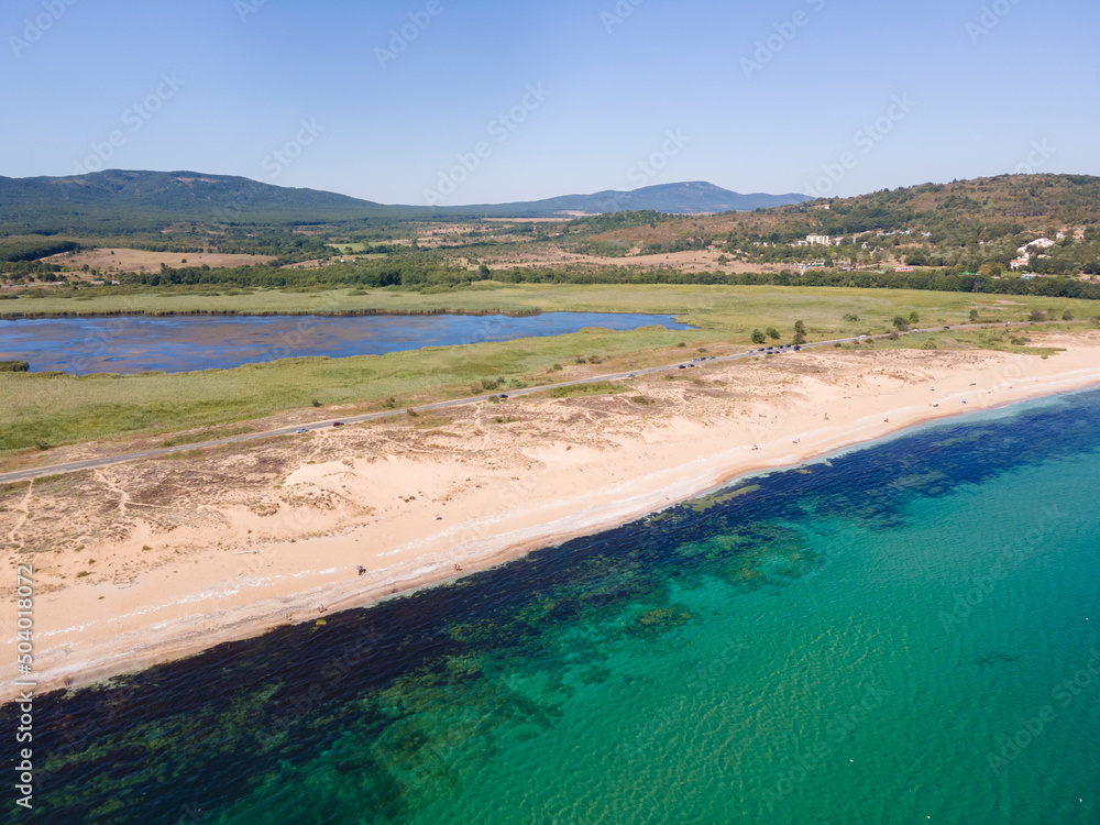 Aerial view of The Driver Beach (Alepu) near resort of Dyuni,  Bulgaria