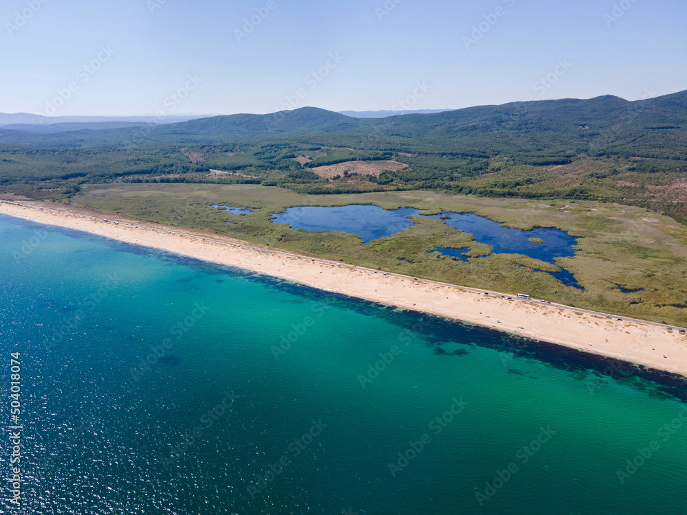 Aerial view of The Driver Beach (Alepu) near resort of Dyuni,  Bulgaria
