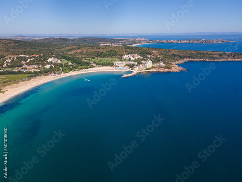 Fototapeta Naklejka Na Ścianę i Meble -  Aerial view of The Driver Beach (Alepu) near resort of Dyuni,  Bulgaria