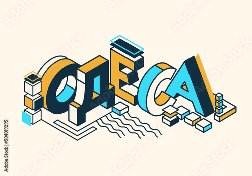 Odesa city, Ukrainian isometric lettering stock vector illustration. Print for t-shirt, poster, banner, emblem. Cyrillic capital letters