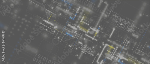 Quantum processing. Deep learning artificial intelligence. Future new technology  for business or science presentation