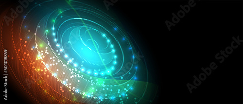 Quantum processing. Deep learning artificial intelligence. Future new technology  for business or science presentation