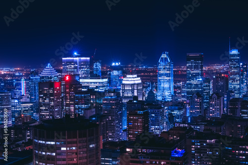 Cityscape View of Montréal at Night from Mont Royal