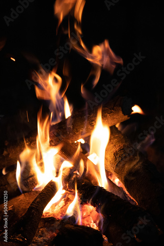Happy night enjoying the heat of the bonfire