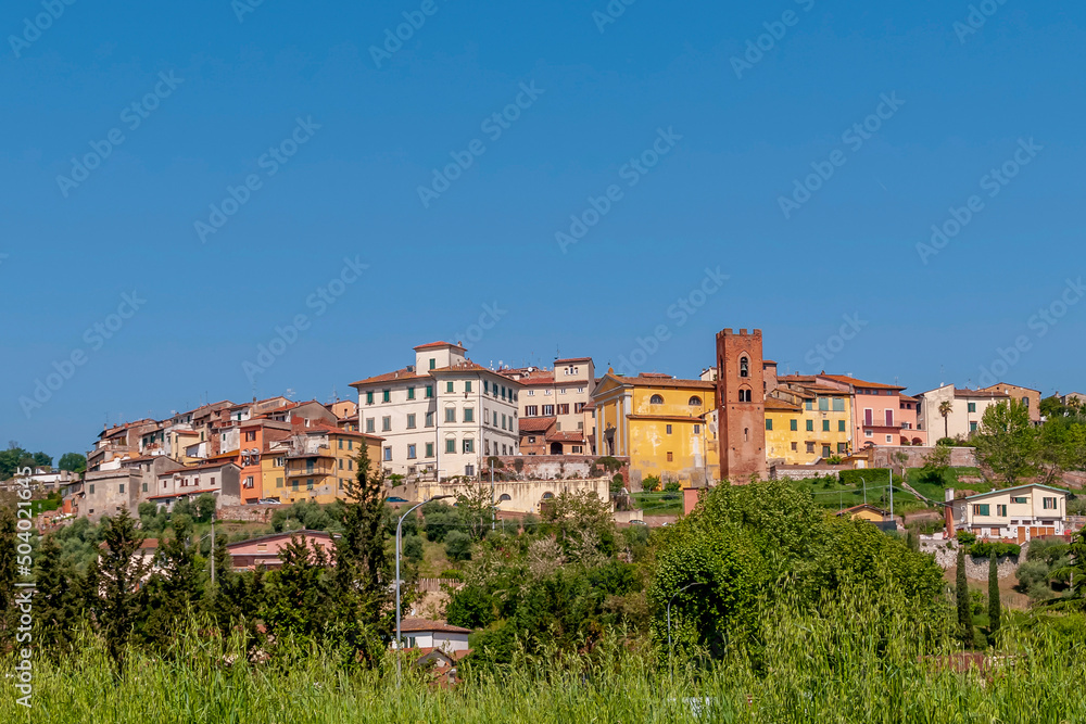 Beautiful panoramic view of the hilltop village of Santa Maria a Monte, Pisa, Italy