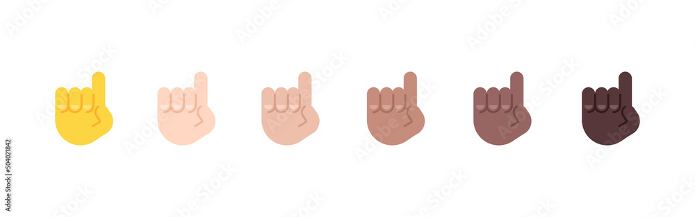 All Skin Tones Index Finger Up Gesture Emoticon Set. Finger Up Emoji Set All Skin Tones Index Finger Up Gesture Emoticon Set. Finger Up Emoji Set