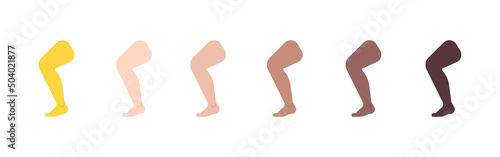 All Skin Tones Leg Emoticon Set. Leg Emoji Set