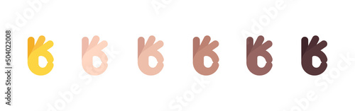 All Skin Tones OK Hand Gesture Emoticon Set. OK Hand Emoji Set