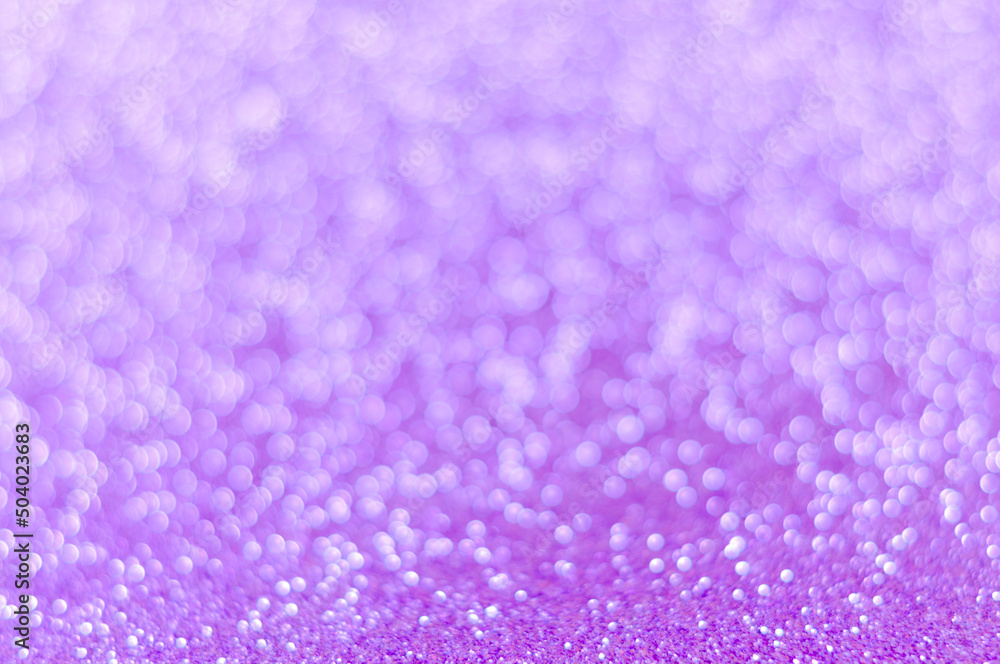 Colorful abstract defocused lilac background with circles and grandiose. Shiny holiday background